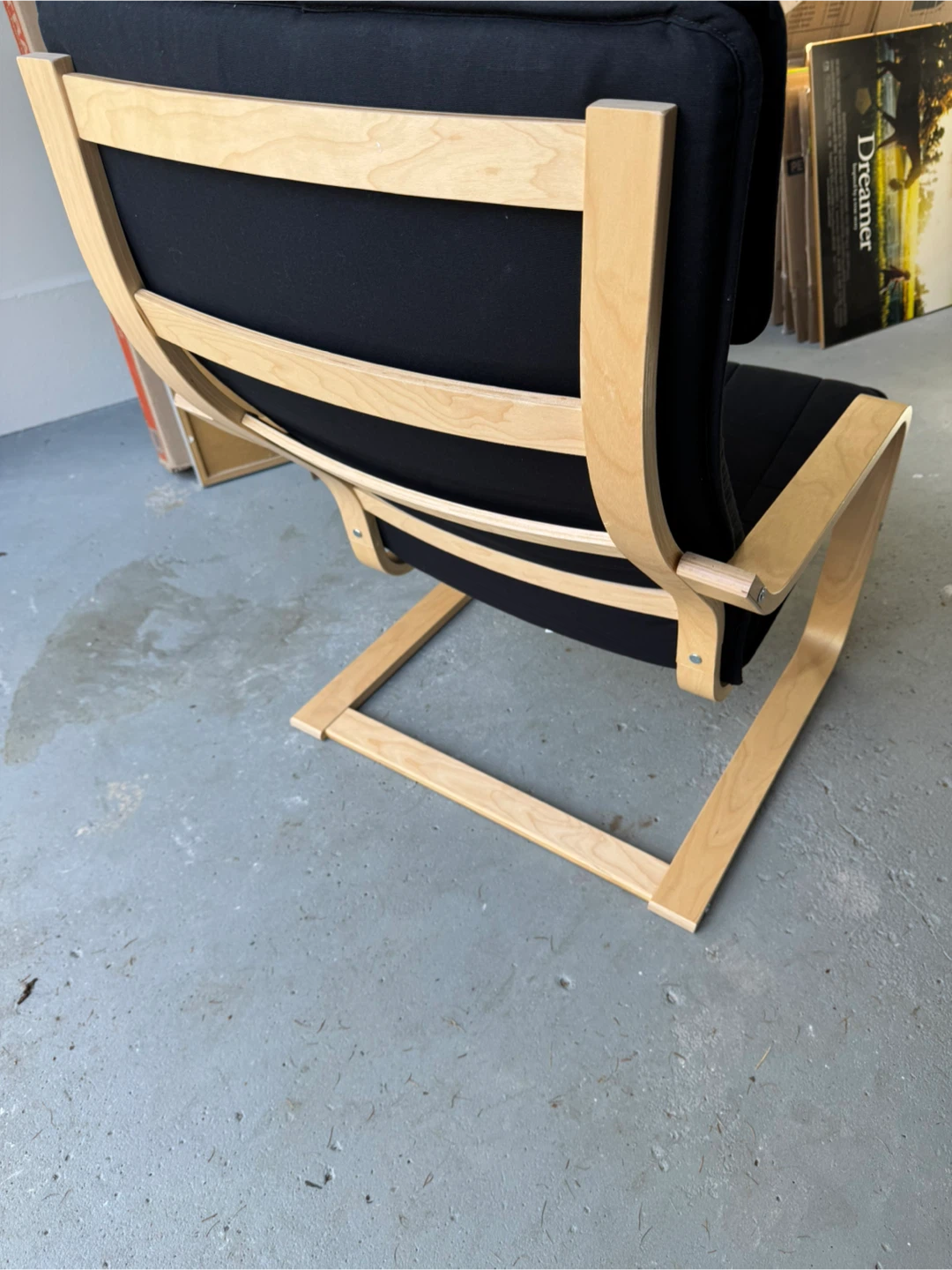 IKEA POÄNG Armchair with Black Cushion - photo 3
