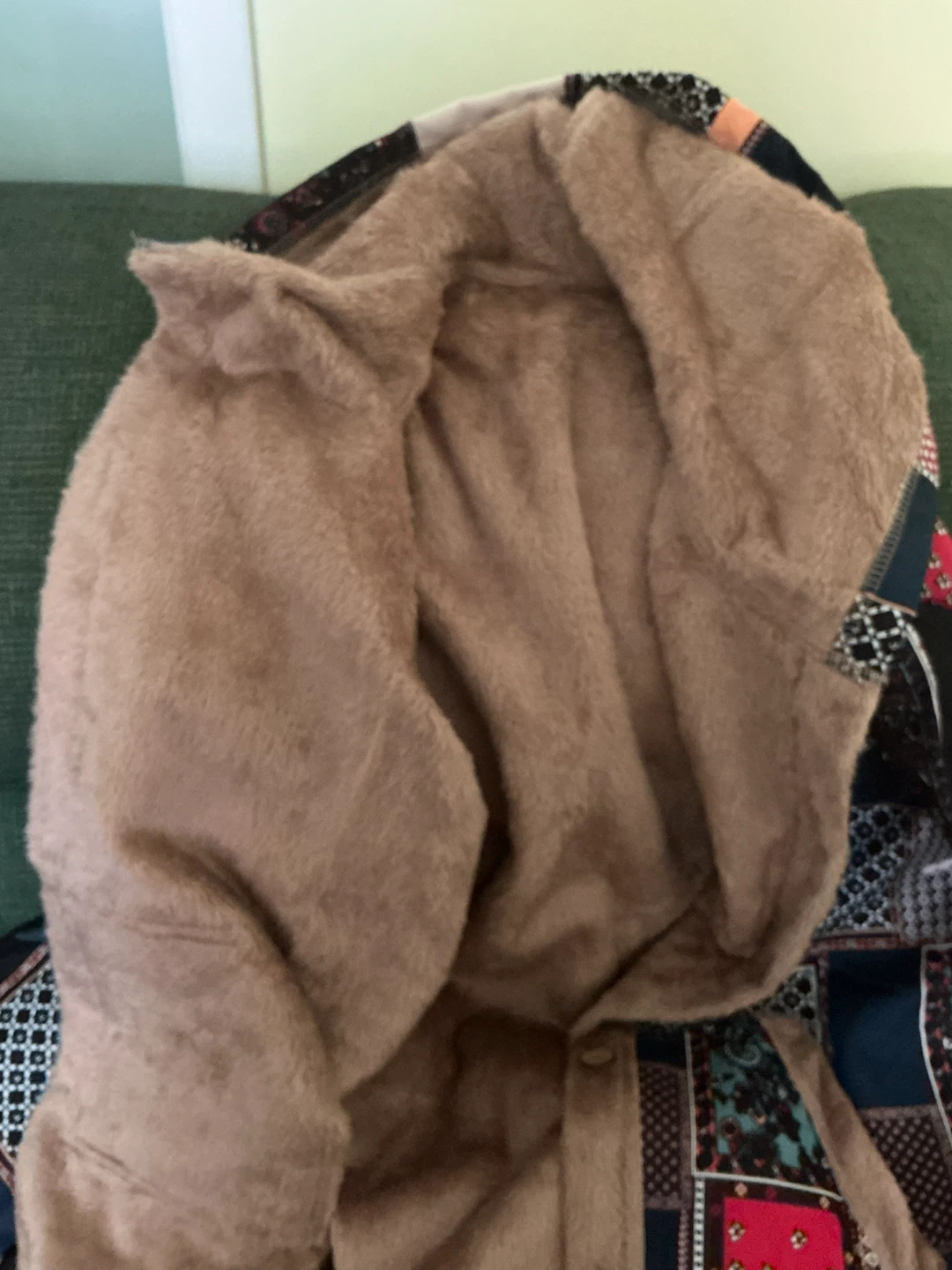 Patchwork Print Faux Fur Lined Hooded Jacket - photo 4
