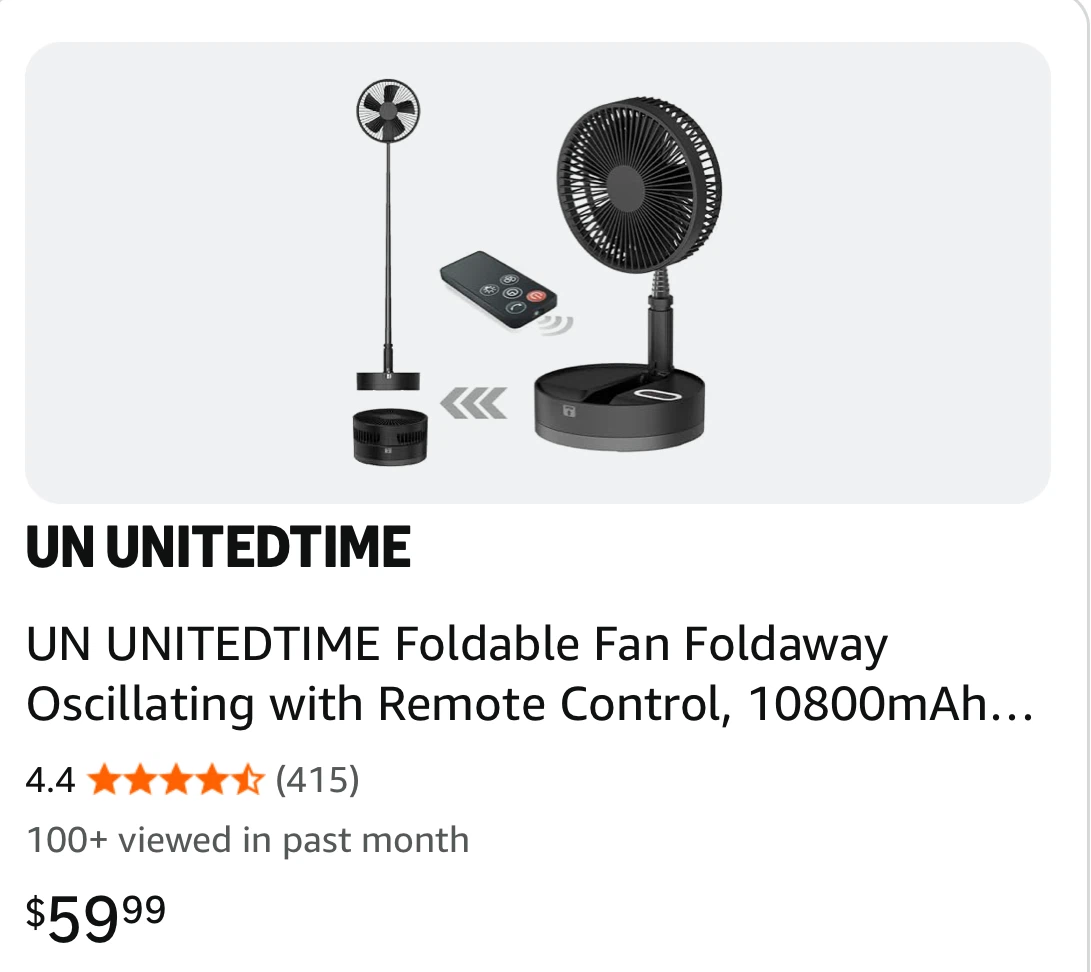 Amacool Foldable Oscillating Pedestal Fan - photo 3