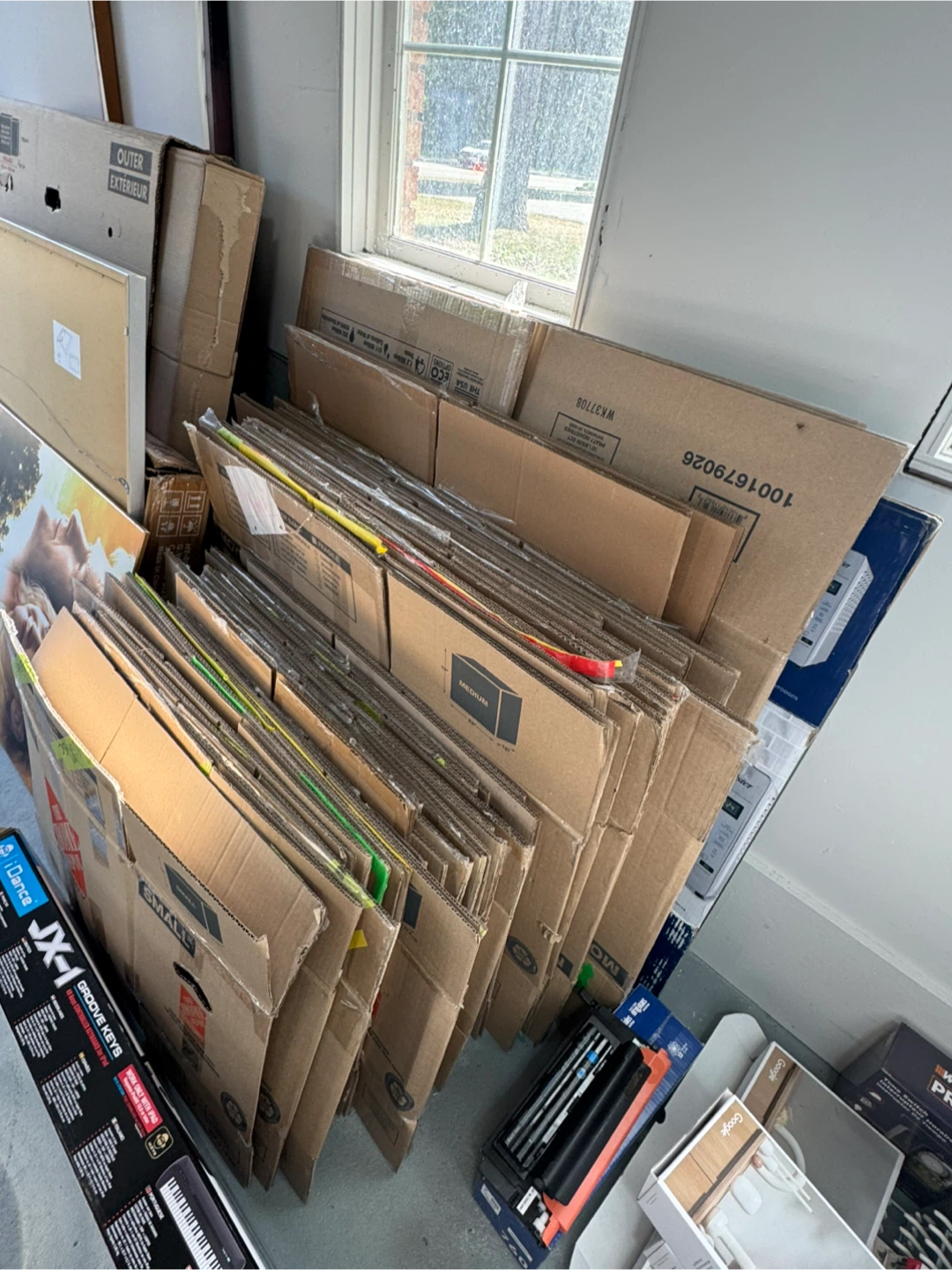 Assorted Home Depot moving boxes