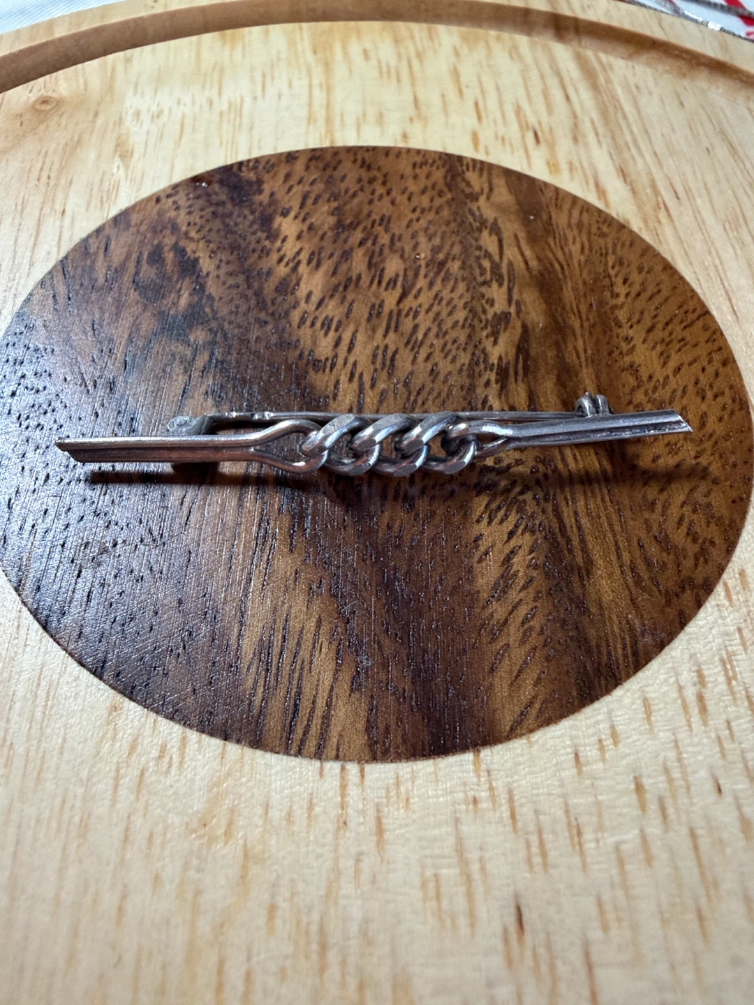 Antique French .950 Solid Silver Bar Brooch - photo 2
