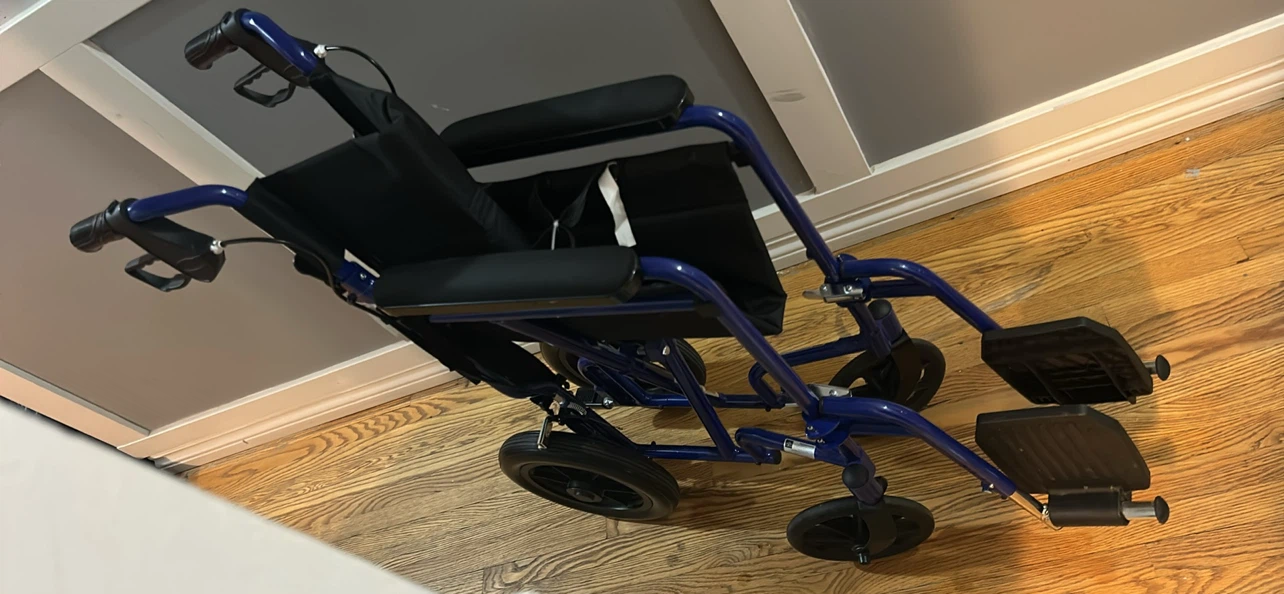 Blue Transport Wheelchair