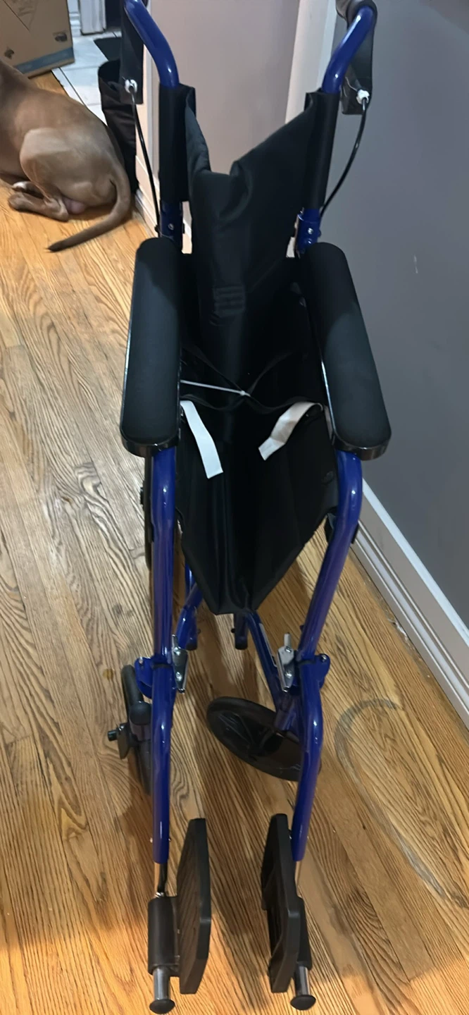 Blue Transport Wheelchair - photo 2