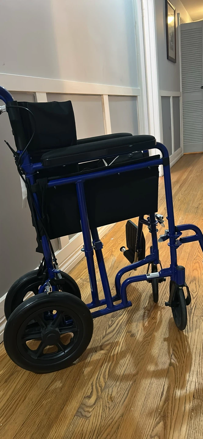 Blue Transport Wheelchair - photo 3