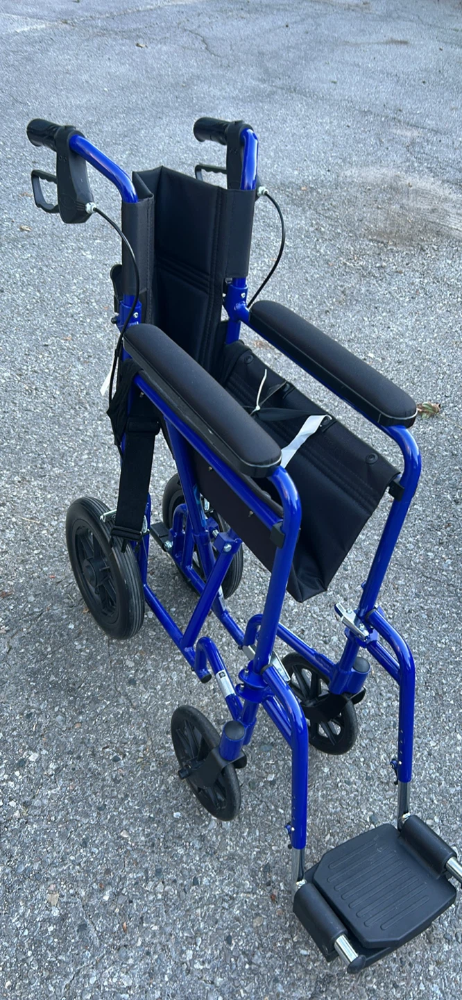 Blue Transport Wheelchair - photo 4