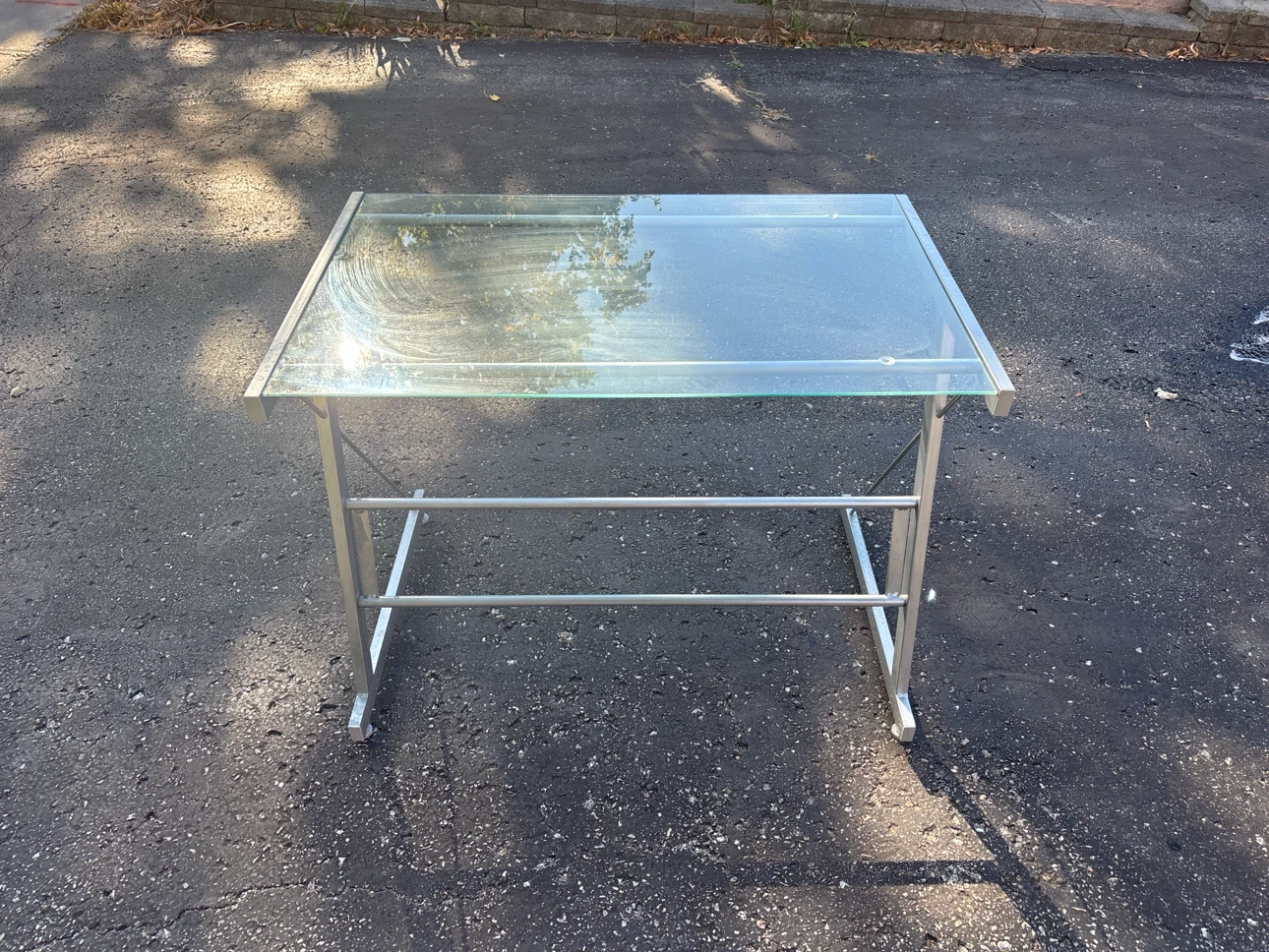 Beautiful Modern glass and silver metal desk - photo 3