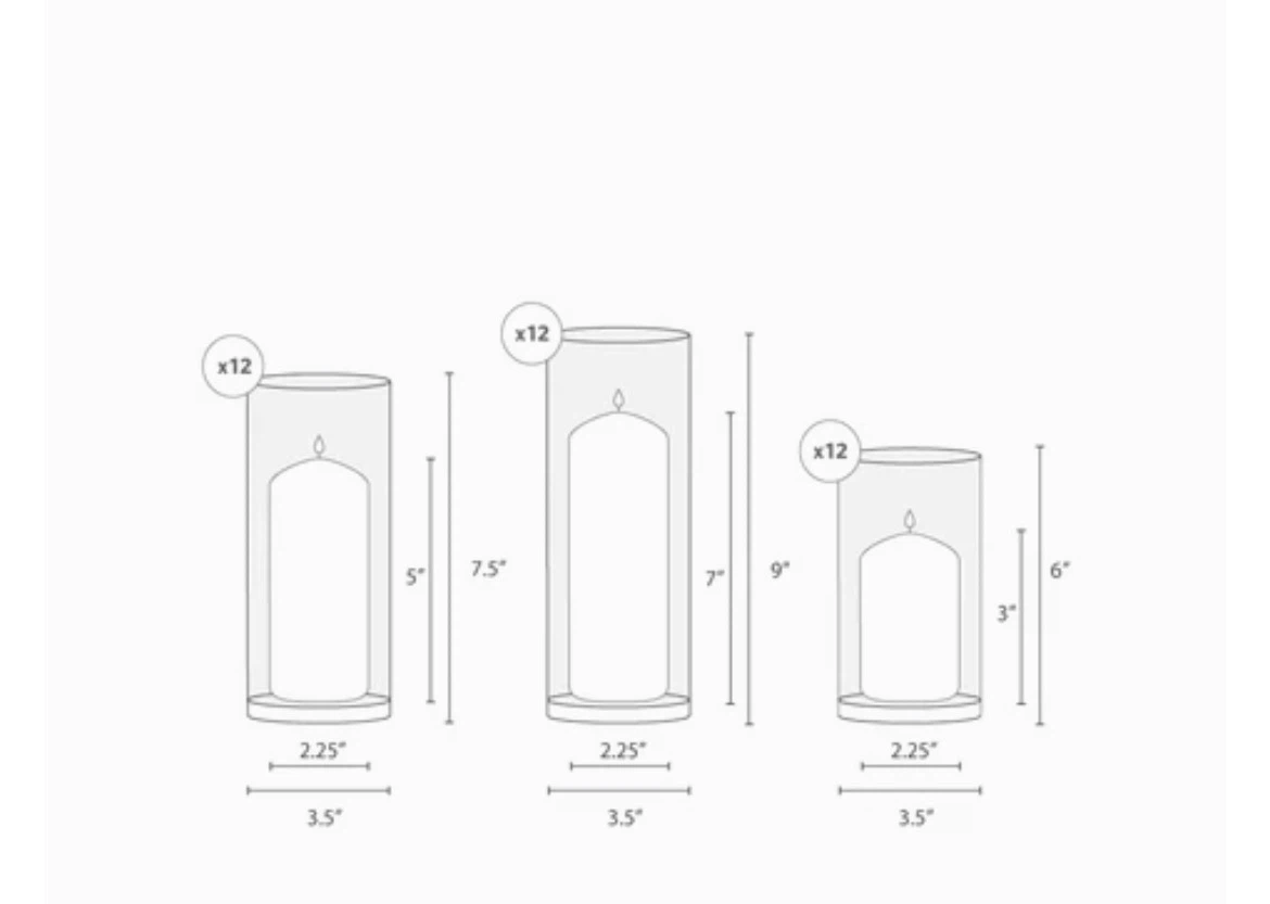 Yummi Glass Cylinder Vases and Slim Pillar Candles - photo 4