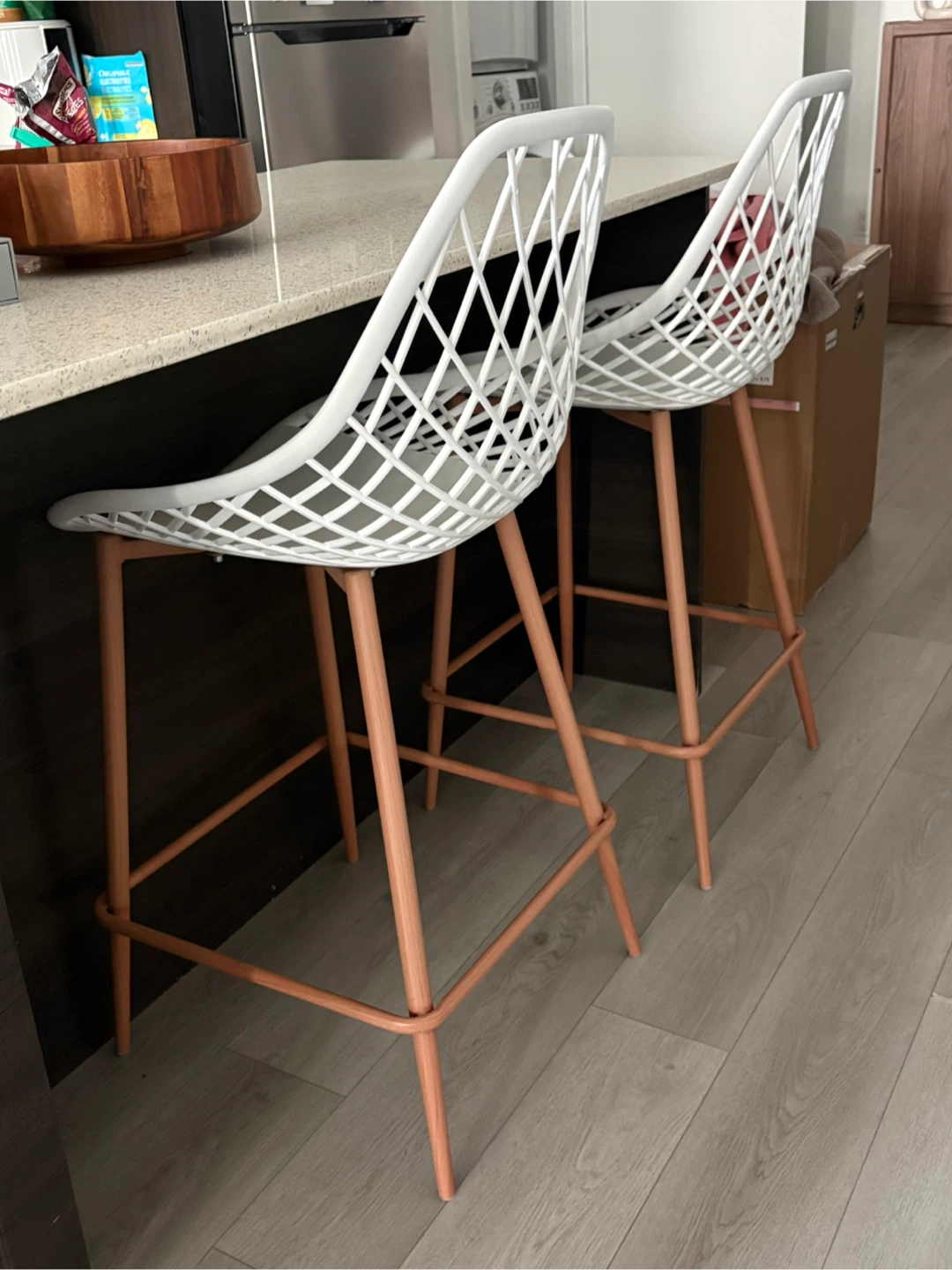 Set of 2 White Bar Stools - photo 3