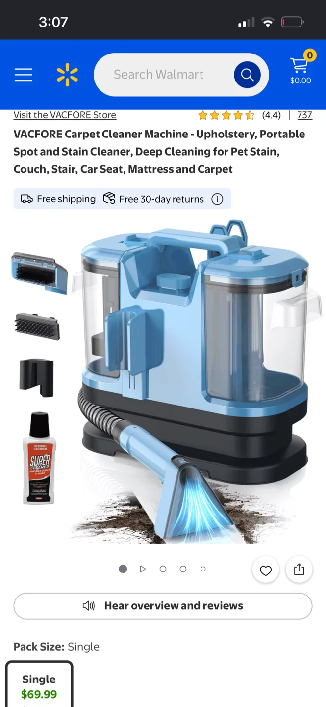 VACFORE Portable Carpet and Upholstery Cleaner