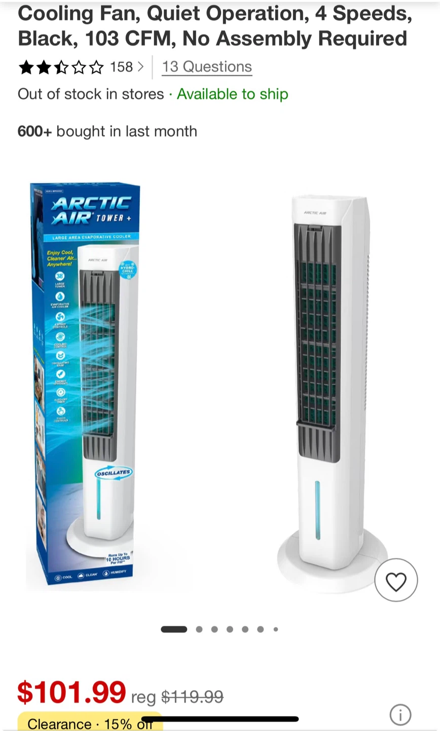 Arctic Air Tower +: Electric Portable Cooling Fan - photo 5