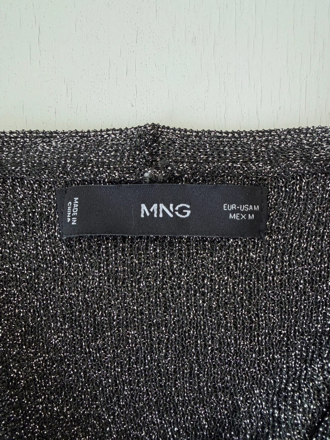 Size M V-neck metallic, shiny, and see-through sweater - photo 2