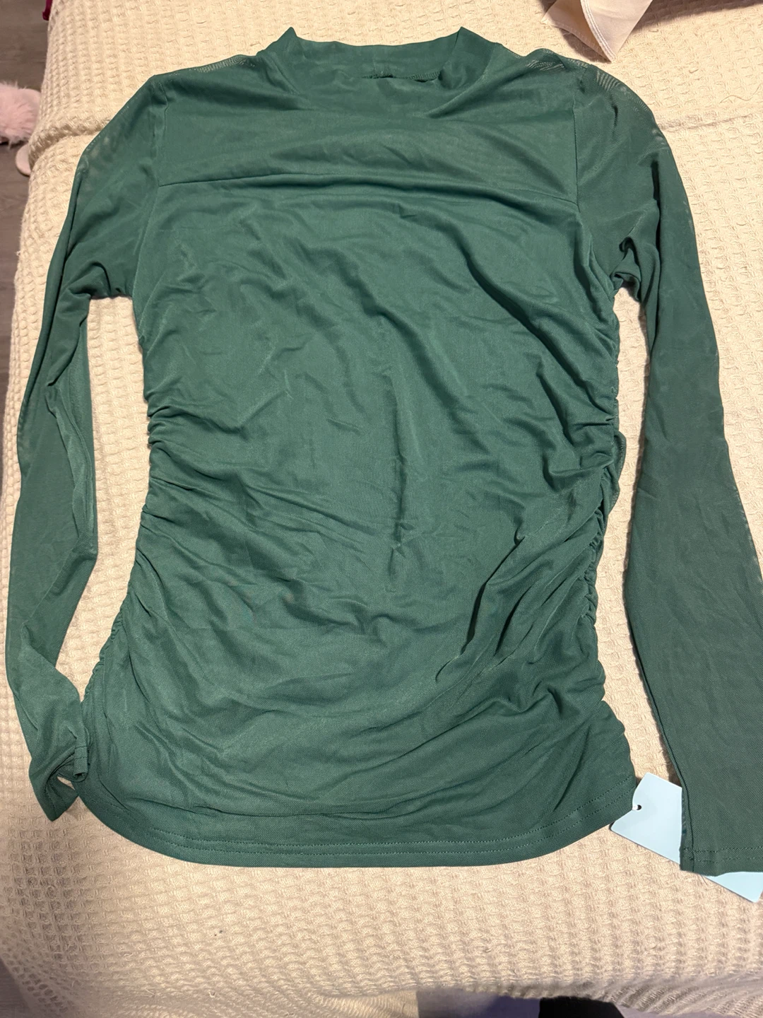 Wiholl Green Mesh Long Sleeve Top