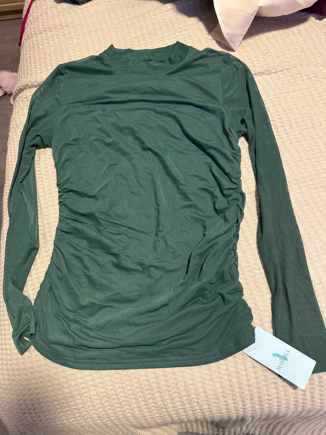 Wiholl Green Mesh Long Sleeve Top - photo 3