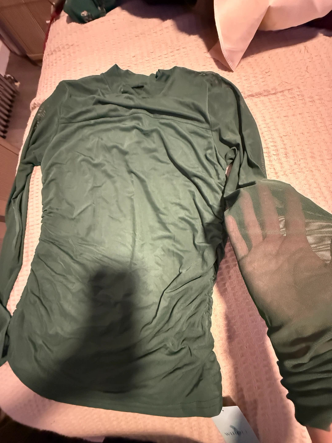 Wiholl Green Mesh Long Sleeve Top - photo 4