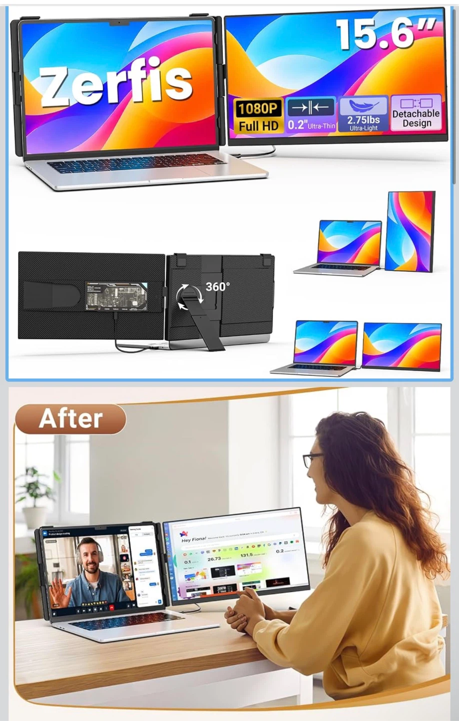 Zerfis 15.6 inch Portable Monitor