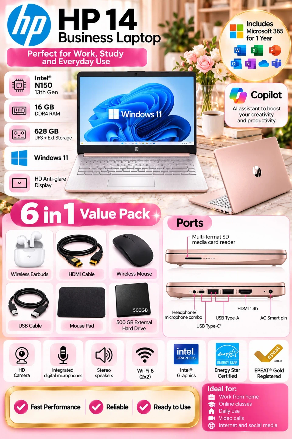 HP 14 Business Laptop Value Pack - photo 4