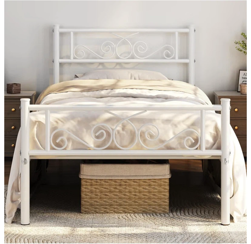White Metal Twin Bed Frame