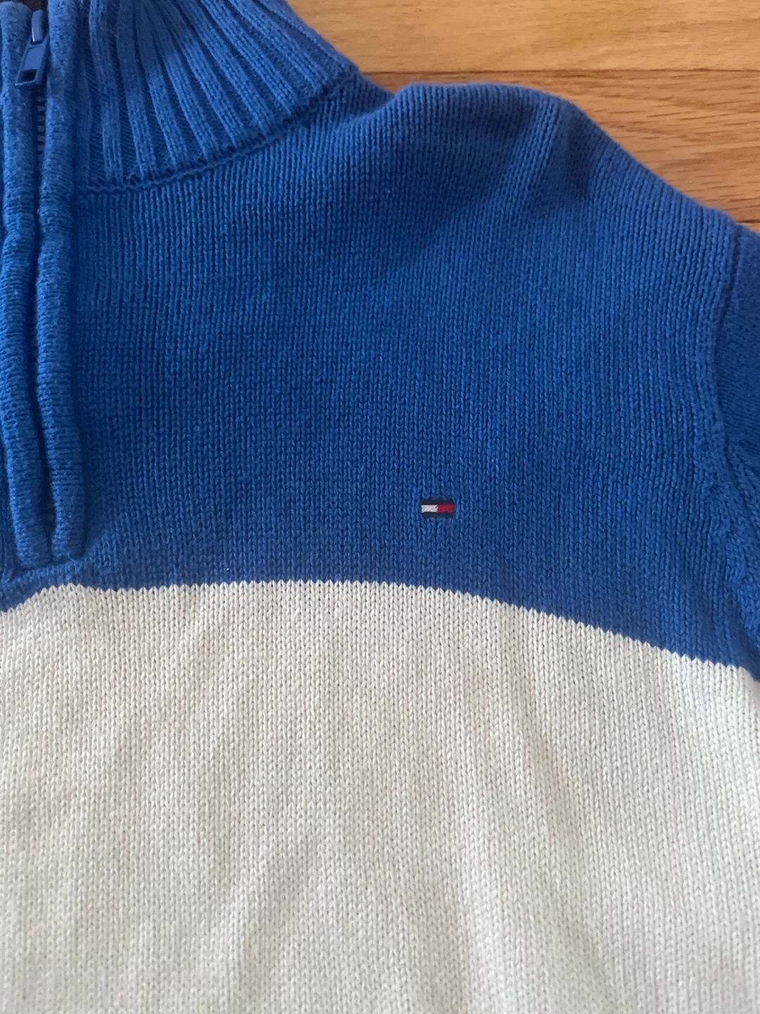 Tommy Hilfiger boys Quarter-Zip Sweater Blue White Navy - photo 2