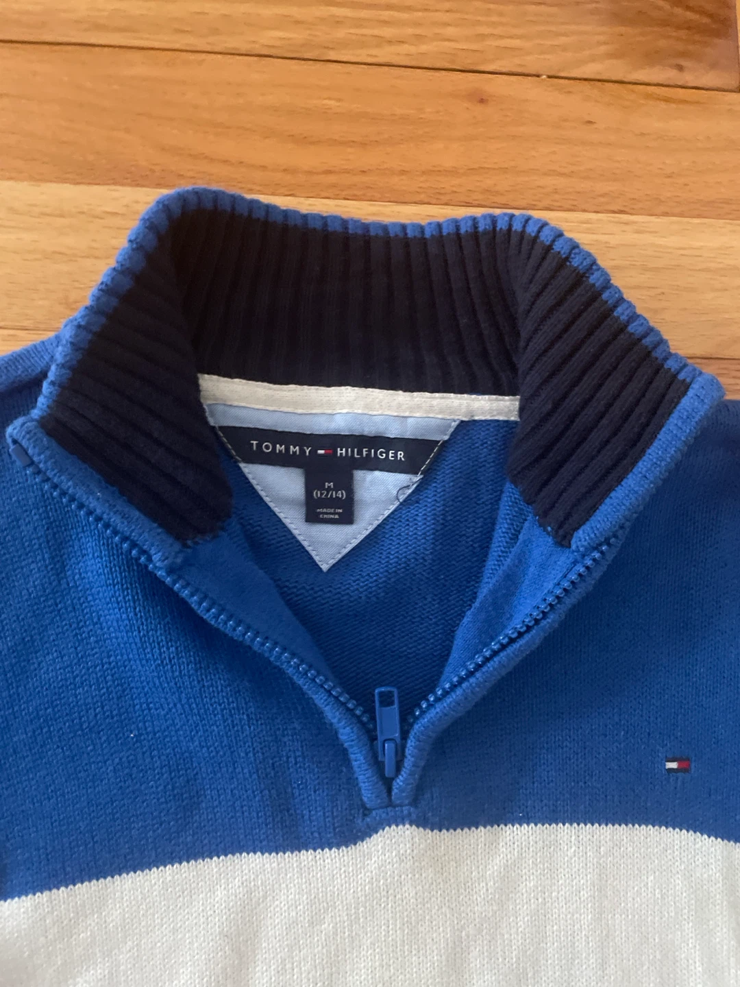 Tommy Hilfiger boys Quarter-Zip Sweater Blue White Navy - photo 3