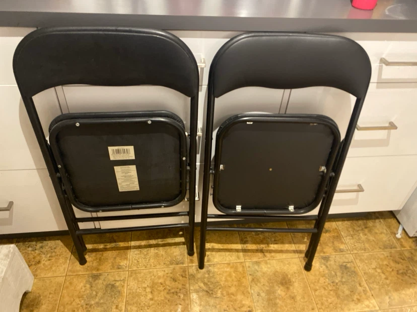 Set of Two Black Folding Chairs