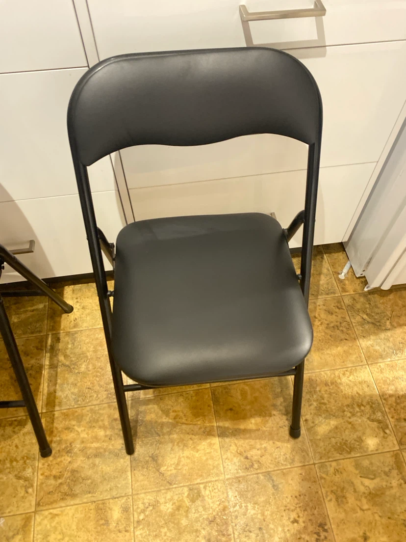 Set of Two Black Folding Chairs - photo 3