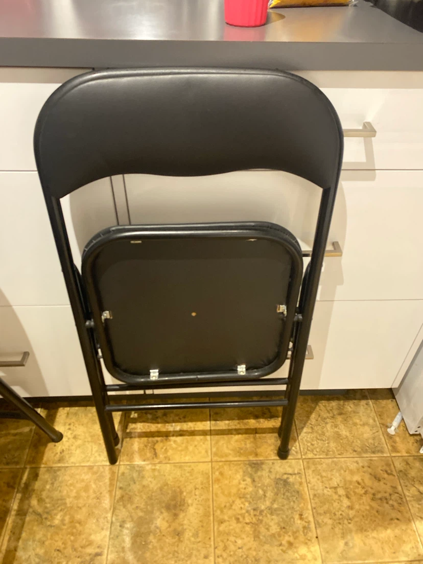 Set of Two Black Folding Chairs - photo 4