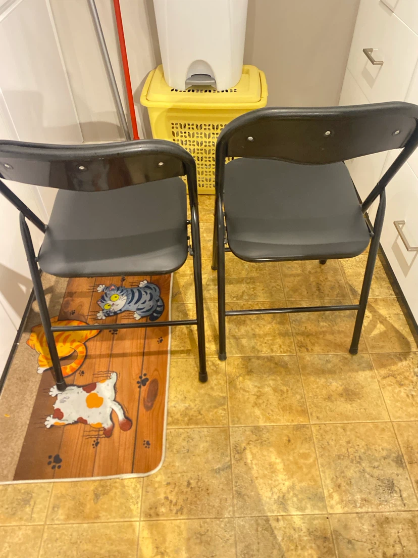 Set of Two Black Folding Chairs - photo 5