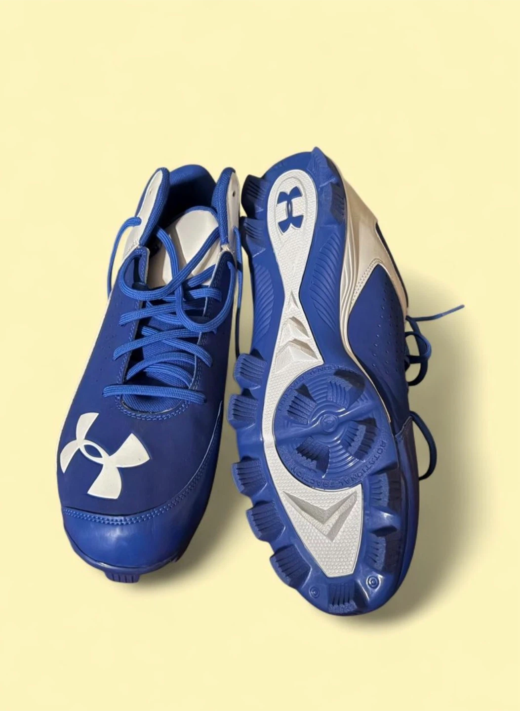 Under Armour Blue and White Cleats - photo 2