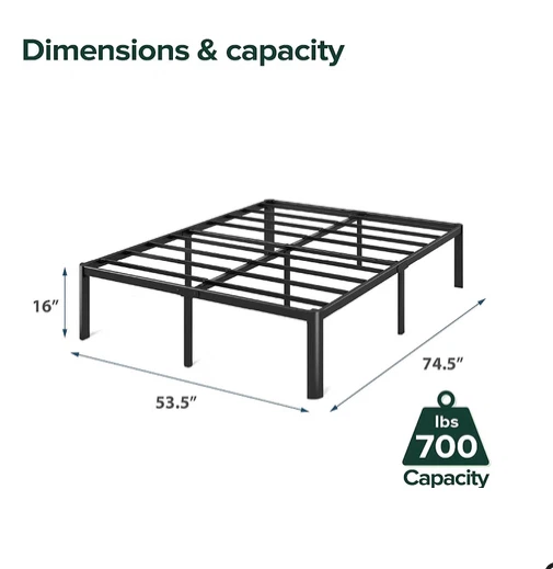 New Full Size Metal Bed Frame - Black - photo 3