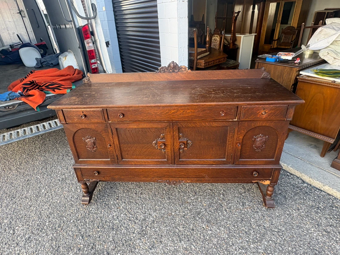 Free delivery Antique Oak Sideboard Buffet - photo 2