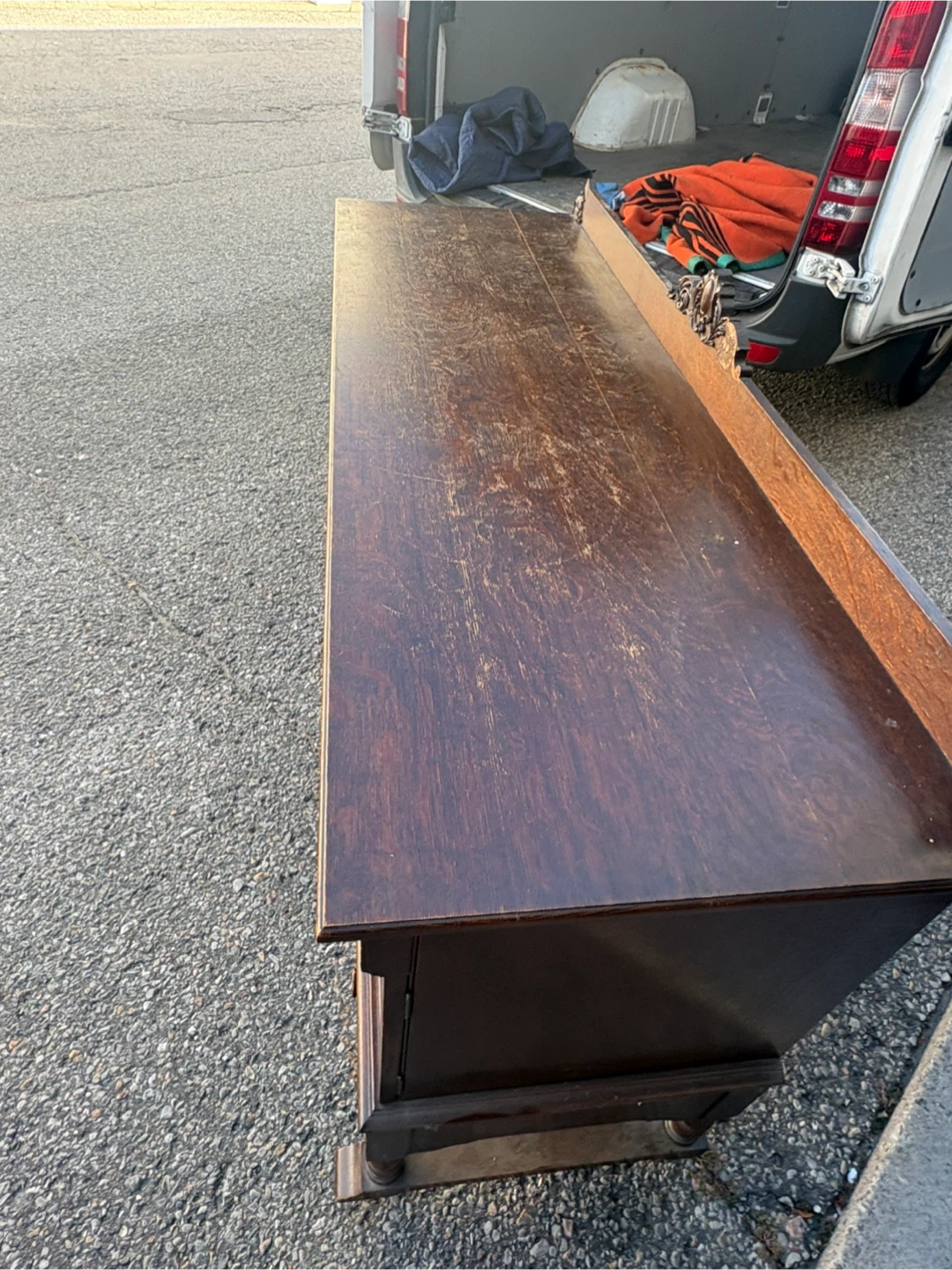 Free delivery Antique Oak Sideboard Buffet - photo 4