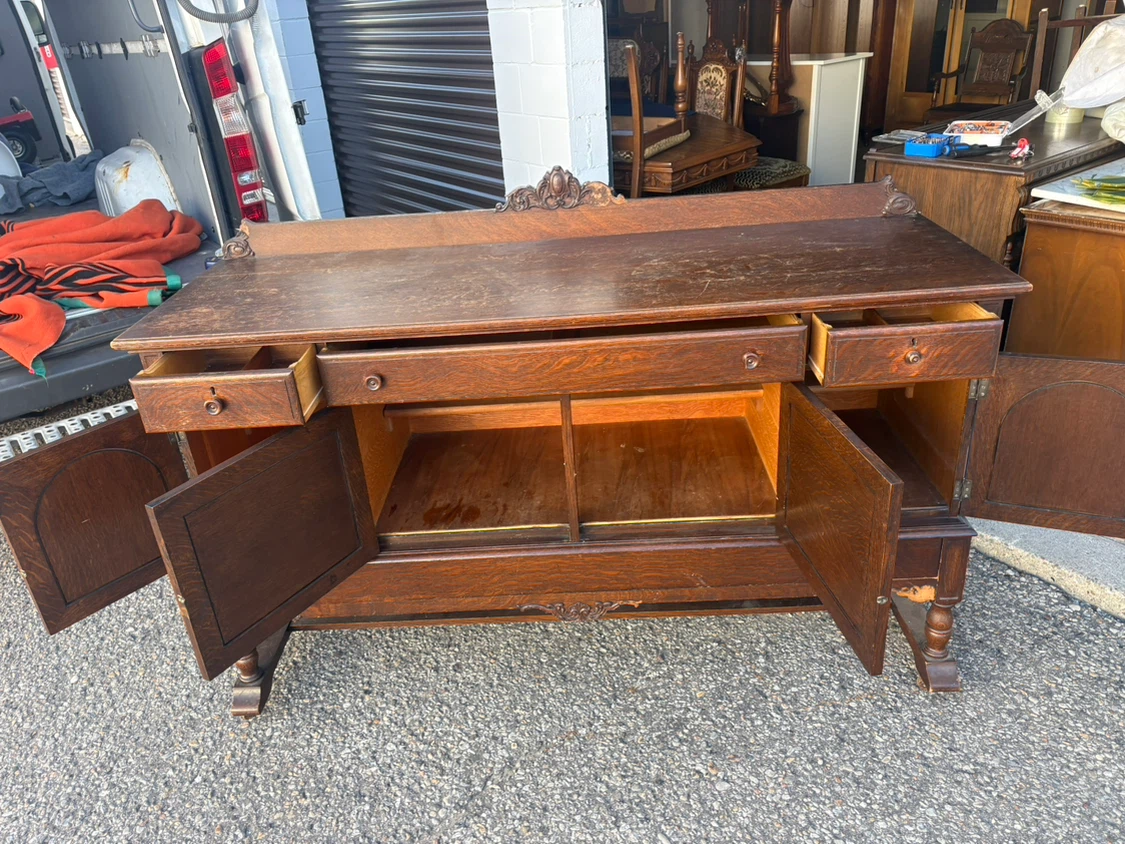 Free delivery Antique Oak Sideboard Buffet - photo 5