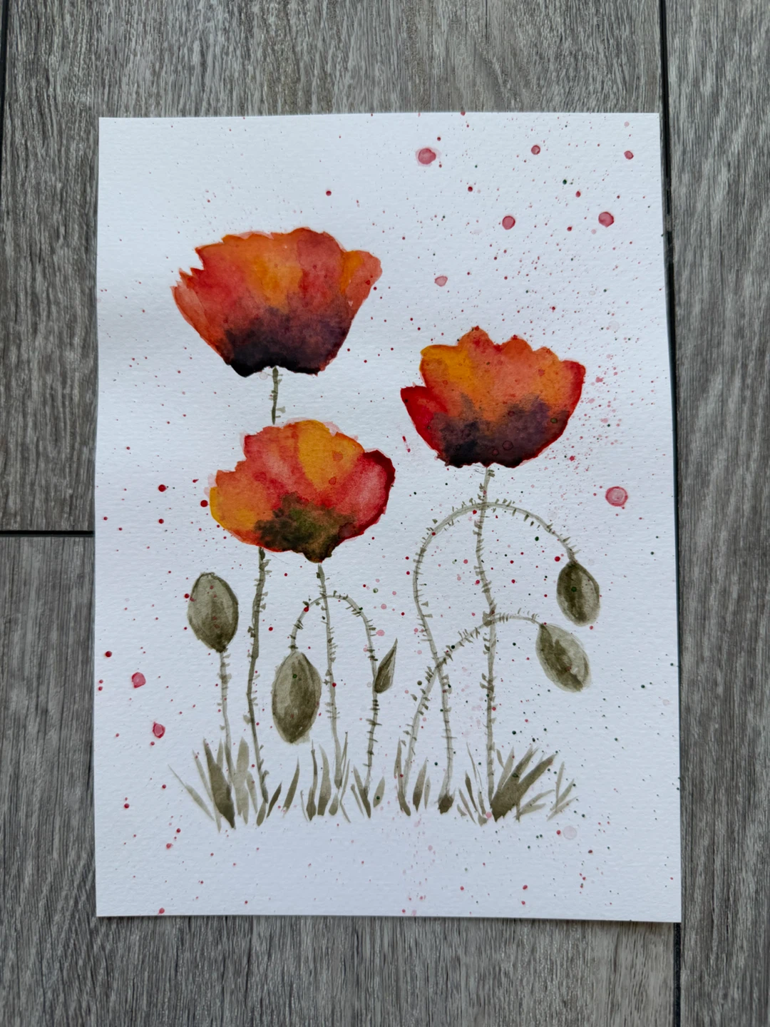Set of 7 Original Watercolor Paintings (A5 size) - photo 2