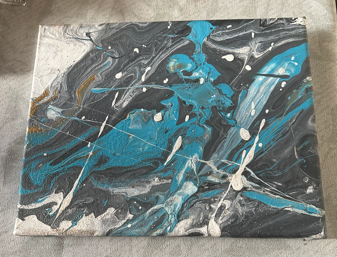 Abstract Acrylic Pour Canvas Painting