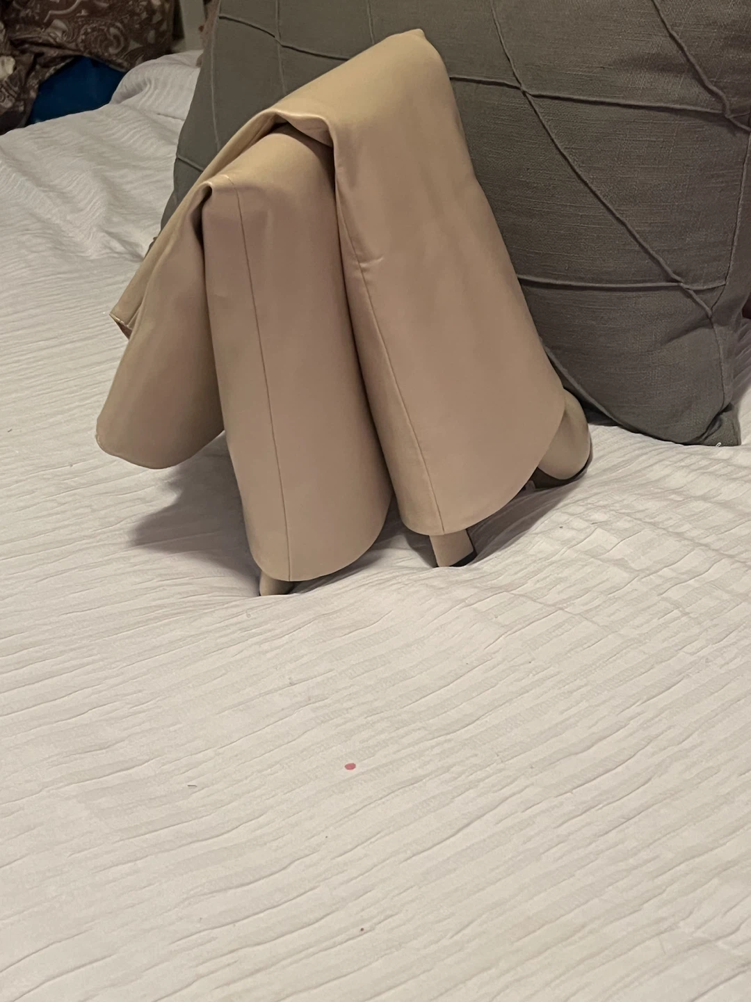 Beige Knee-High Pointed Toe Boots - photo 2