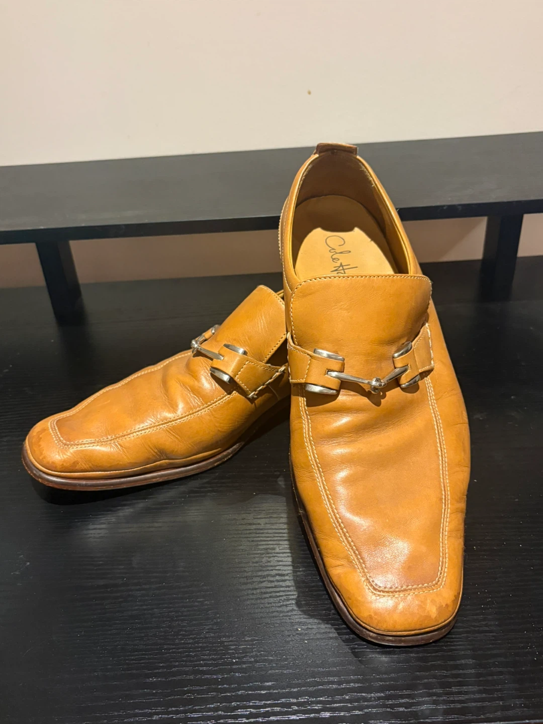 Cole Haans Tan Leather Slip-on Loafer with metal bit - photo 3