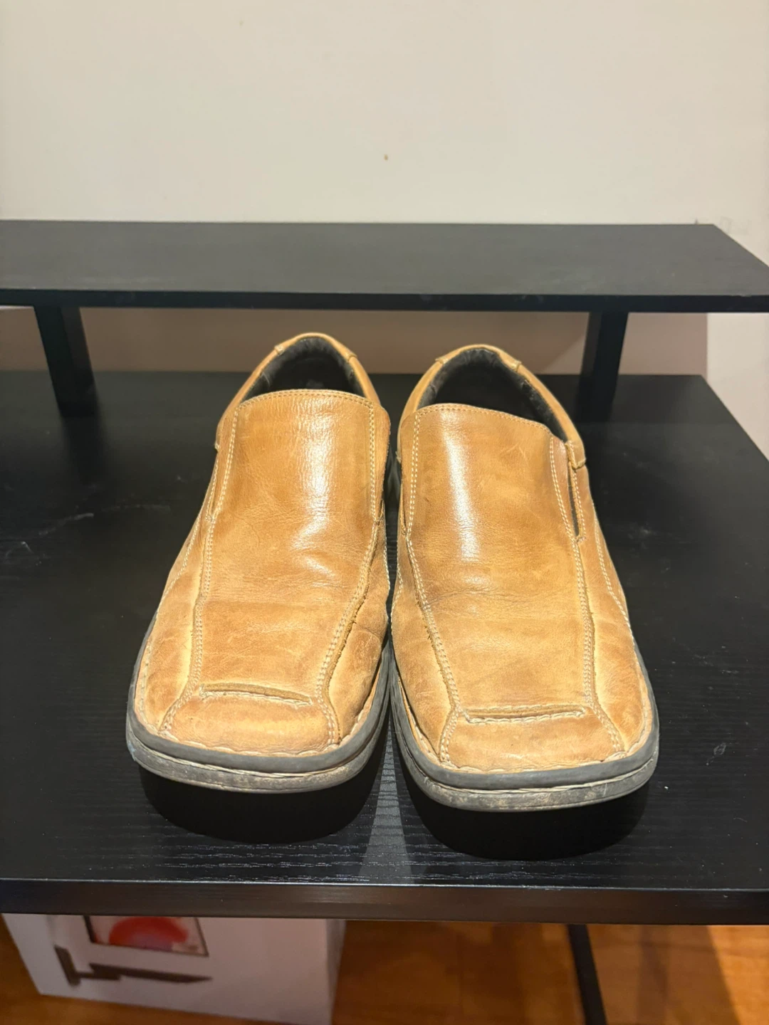 Tan Leather Slip-On Shoes
