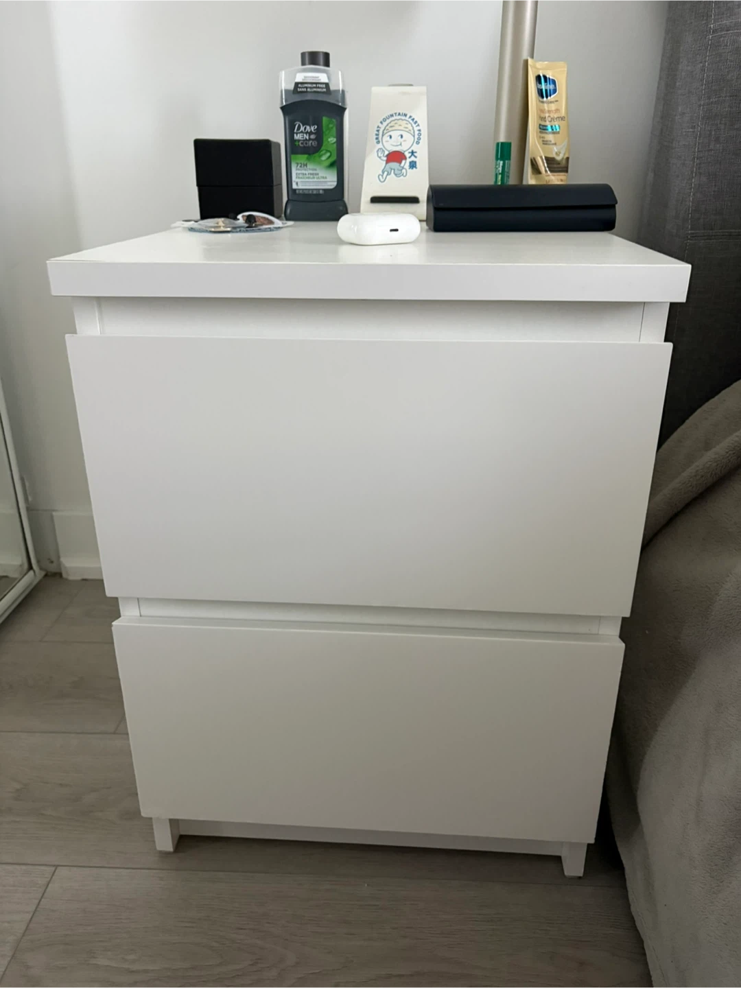 White IKEA Malm 2-Drawer Nightstand - set of 2