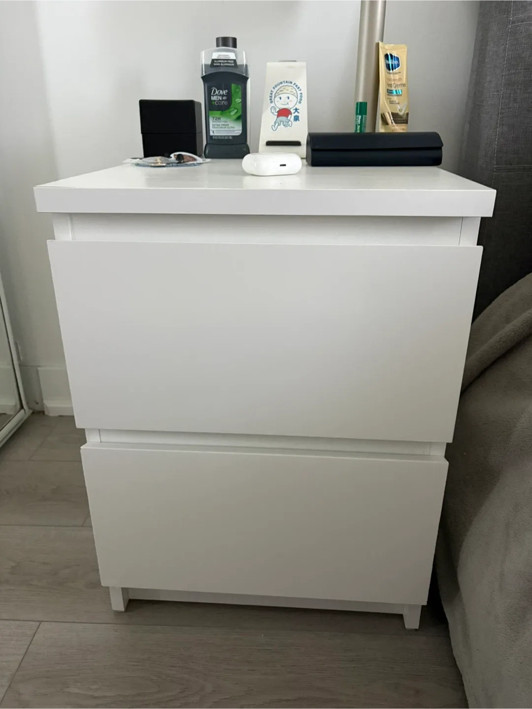 White IKEA Malm 2-Drawer Nightstand - set of 2