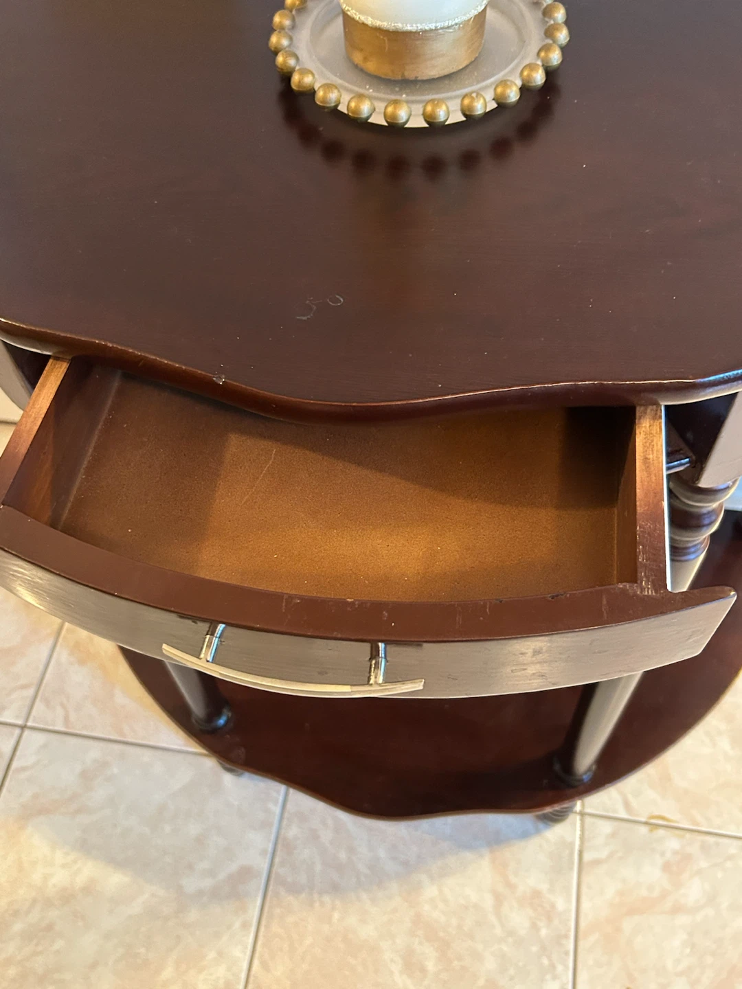 Dark Wood Half-Moon Console Table - photo 5