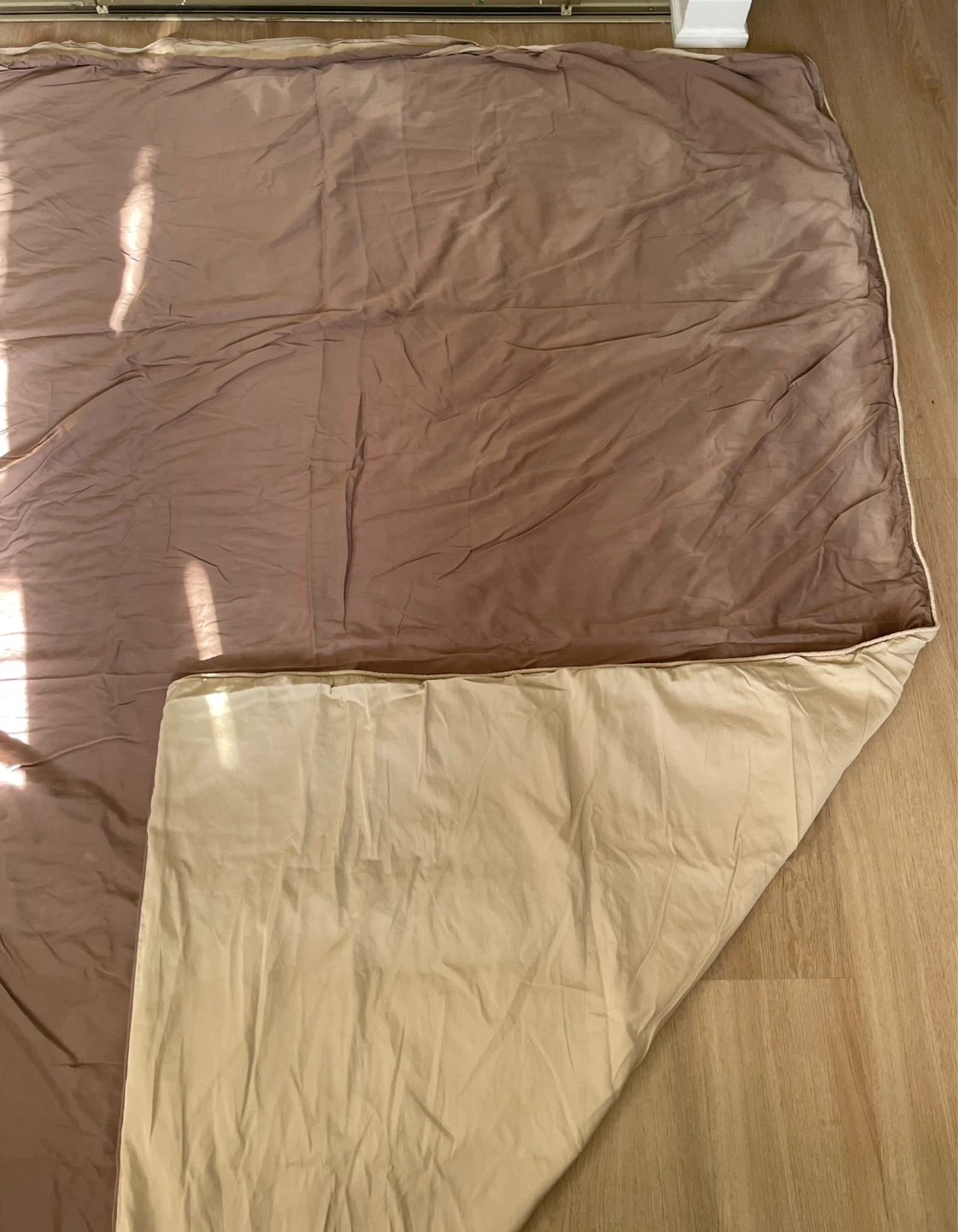 Brown and Beige Reversible Quilt cover