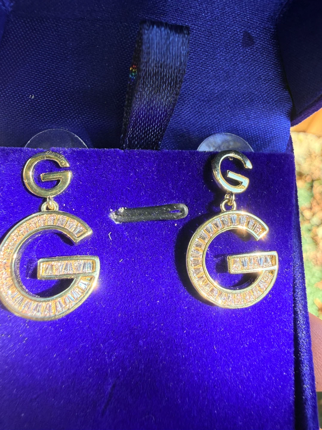 Gold-tone G initial dangle earrings