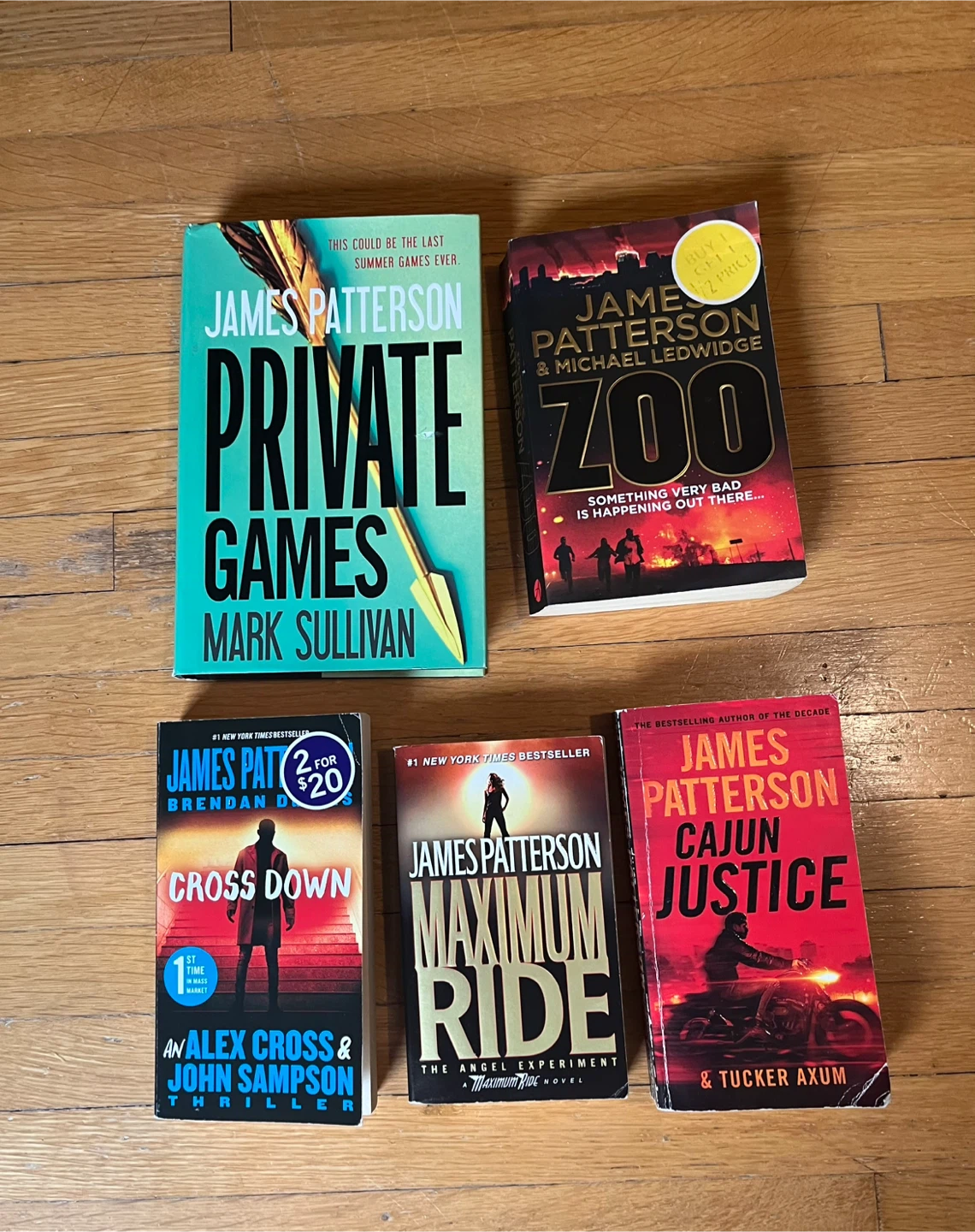 5 James Patterson Books for $10