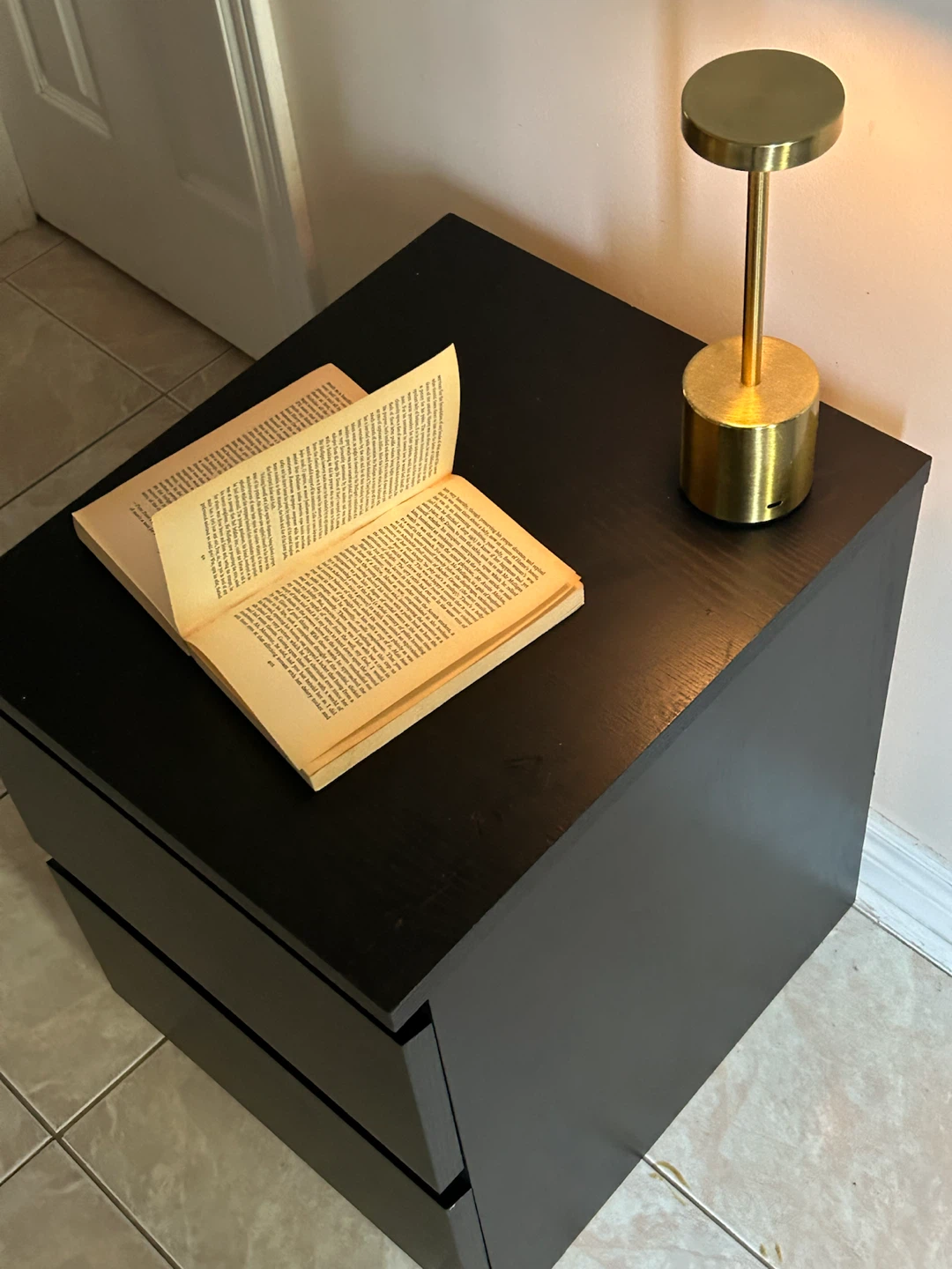 Black Two-Drawer Nightstand/ table - photo 3