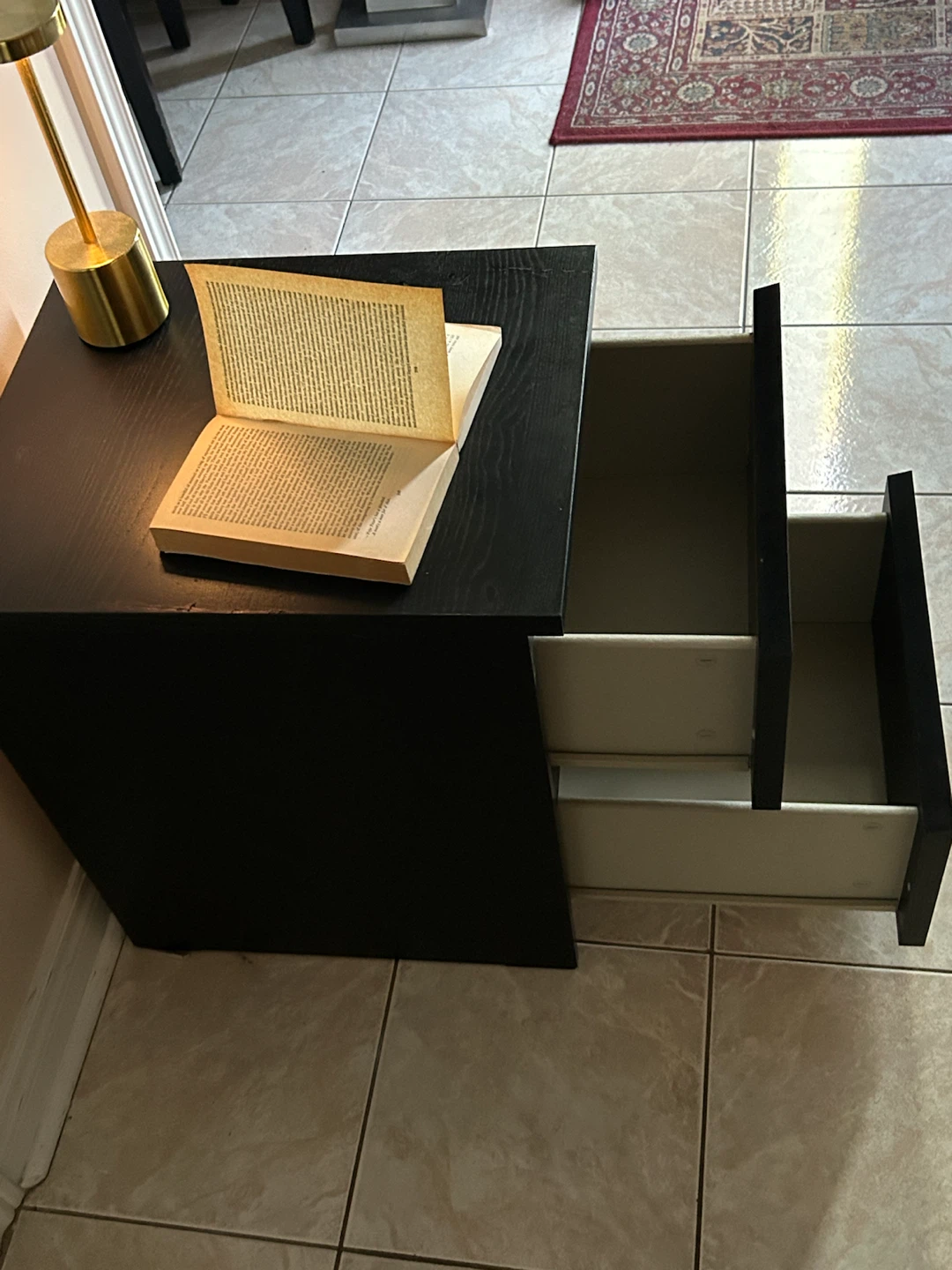 Black Two-Drawer Nightstand/ table - photo 4