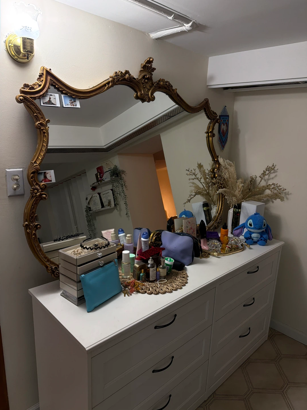 Ornate Gold Framed Wall Mirror