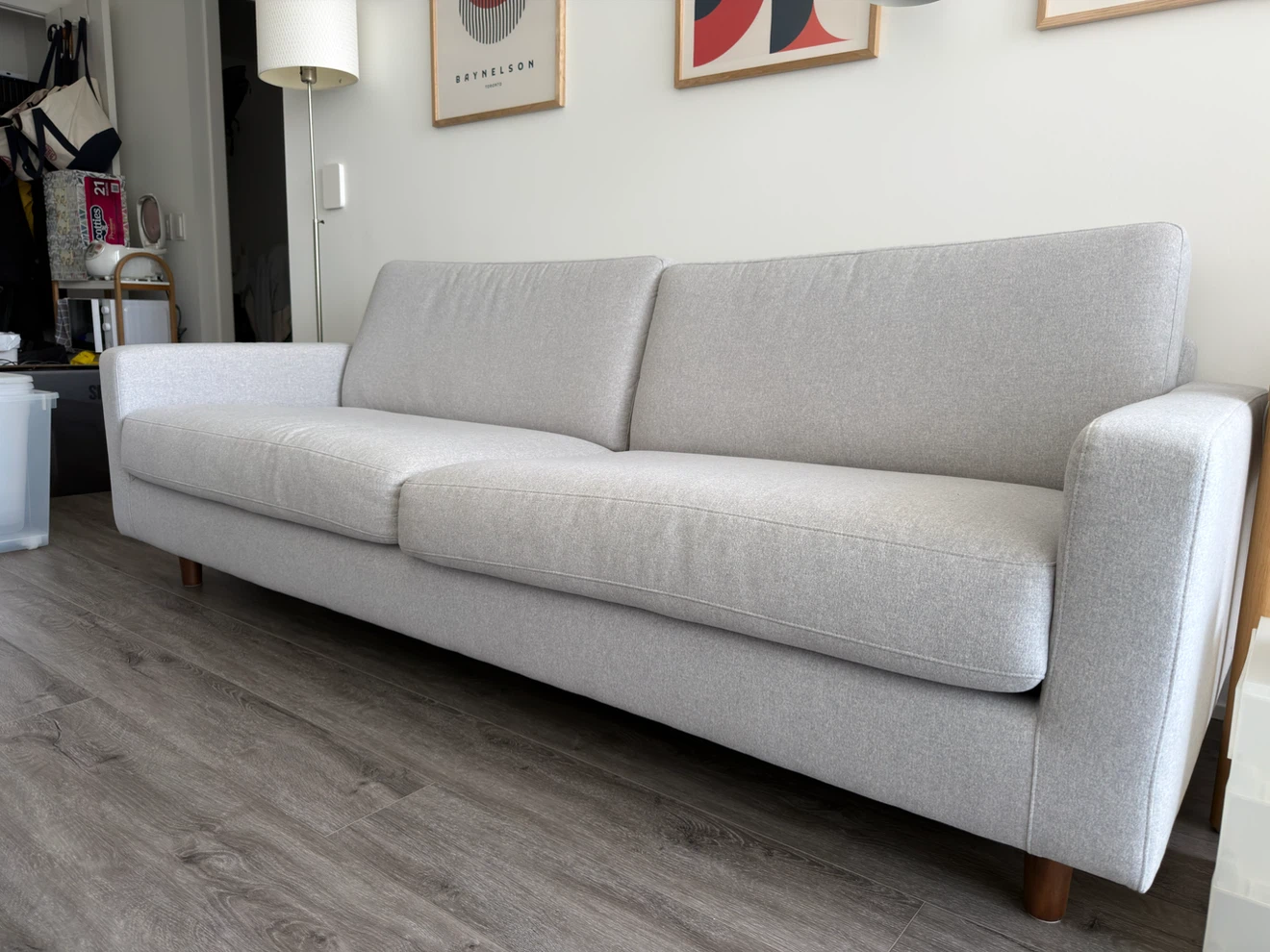 EQ3 OSKAR 85" Sofa with Ava Cloud Fabric - Seats 4