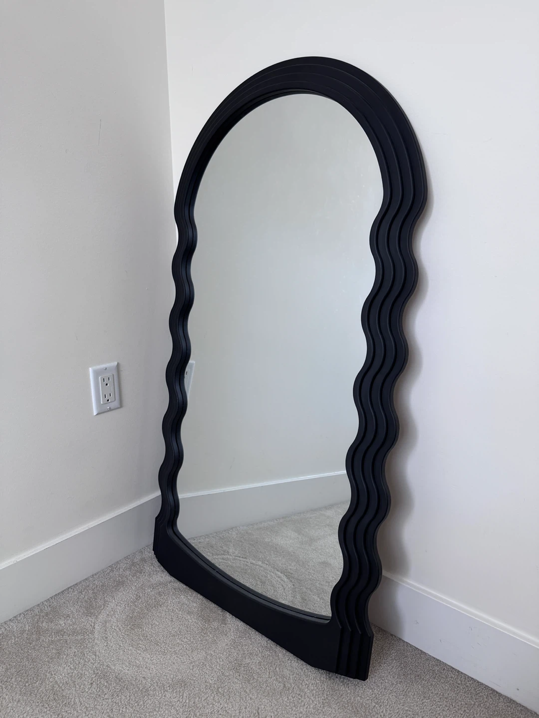 Black Wavy Wall Mirror