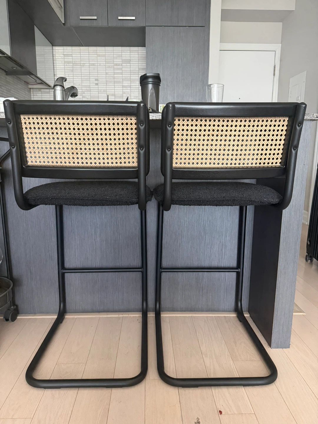Counter/Bar Stools with Cane Rattan Back (Set of 2) - photo 2