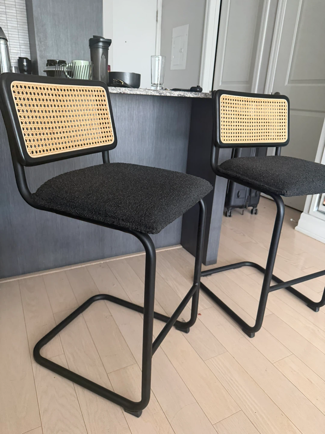 Counter/Bar Stools with Cane Rattan Back (Set of 2) - photo 3